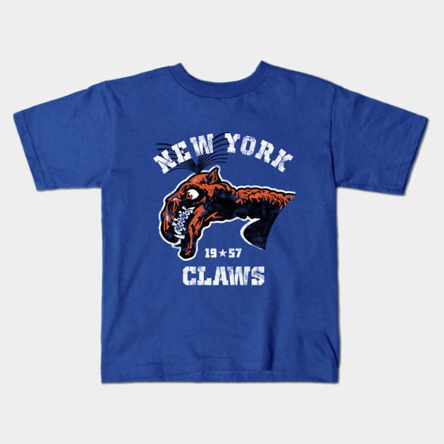 Giant Claw New York Sports Logo Kids T-Shirt by Dark Corners